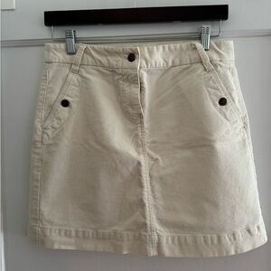 J crew size 6 cream colored corduroy miniskirt